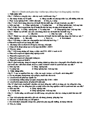 Câu hỏi trắc nghiệm bài 13 môn Giáo dục công dân lớp 11 - Trường THPT Bắc Trà My